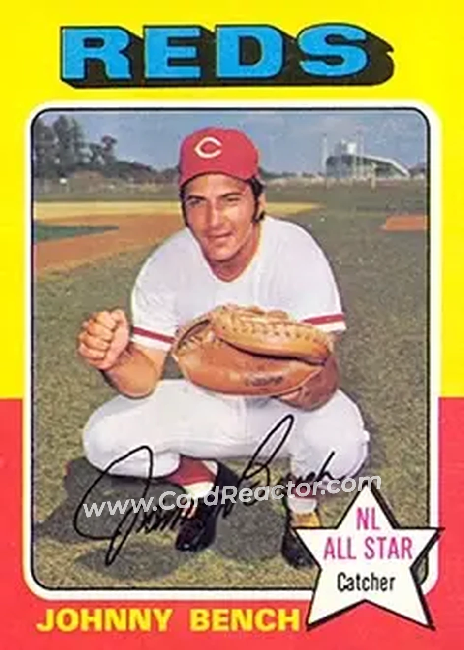Front of Johnny Bench