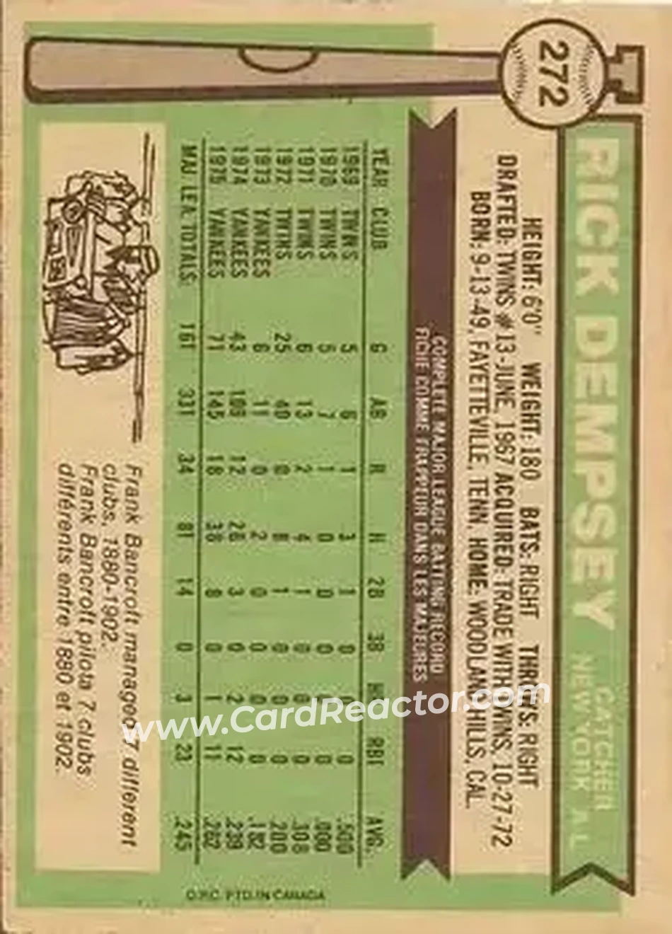 Back of Rick Dempsey