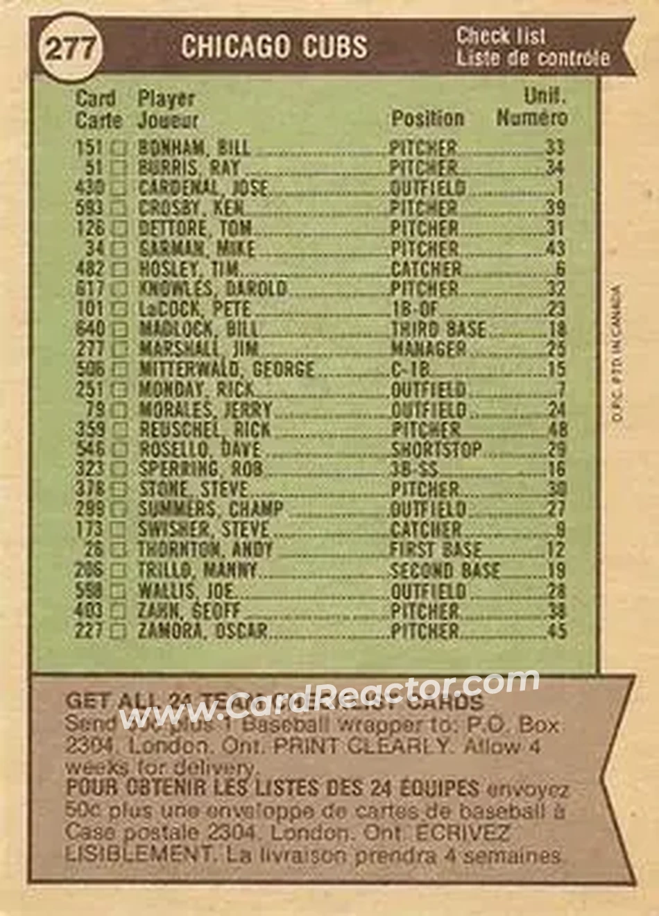 Back of Card #277