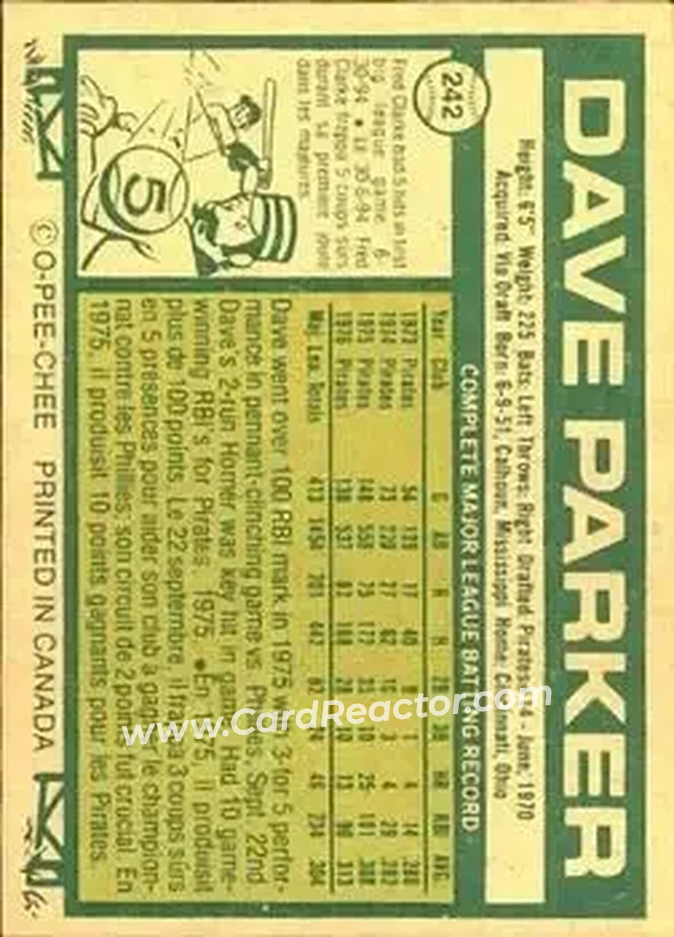 Back of Dave Parker