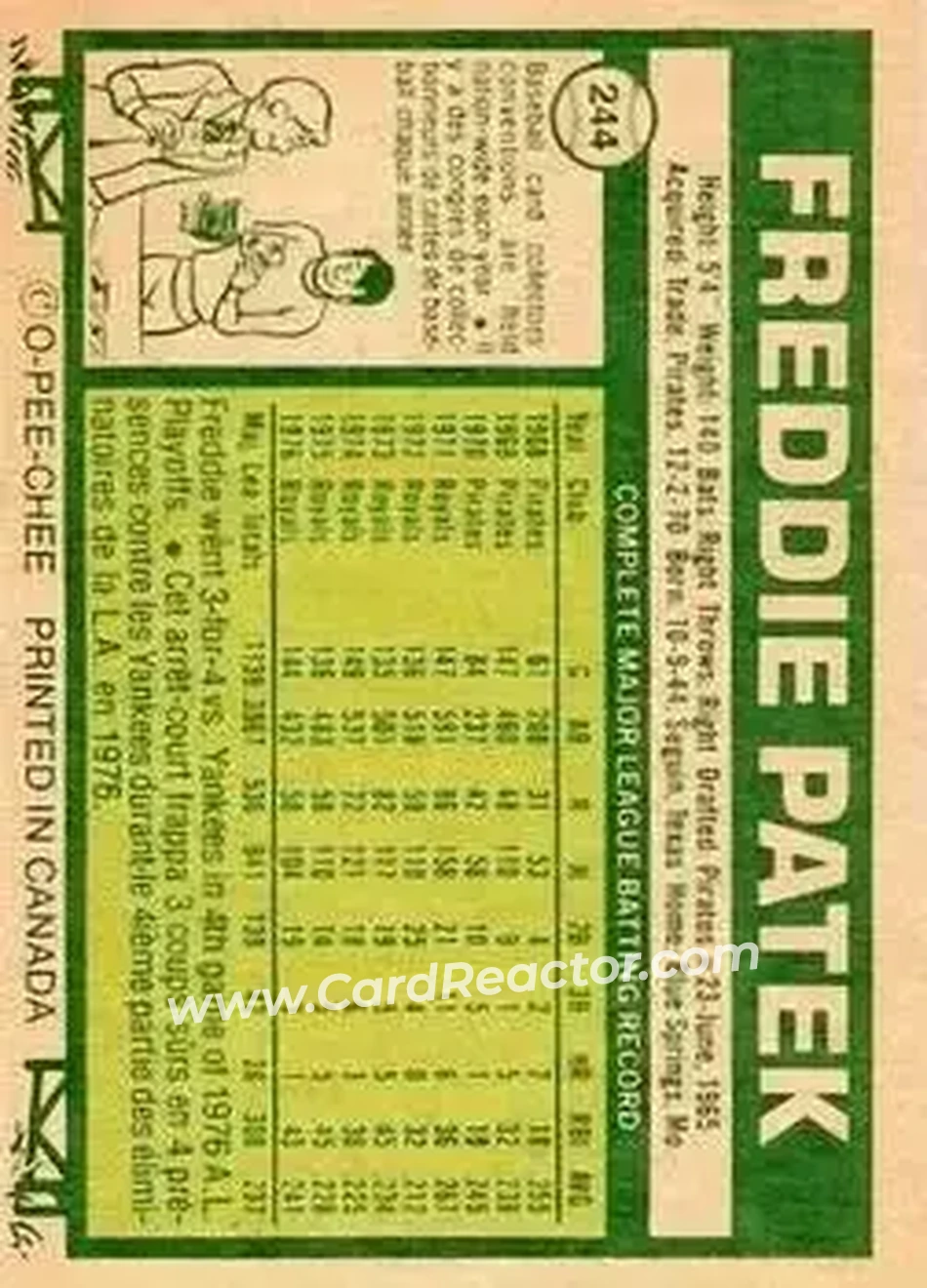 Back of Fred Patek