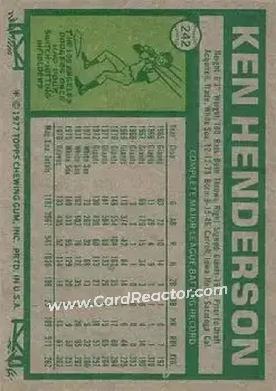 Back of Ken Henderson