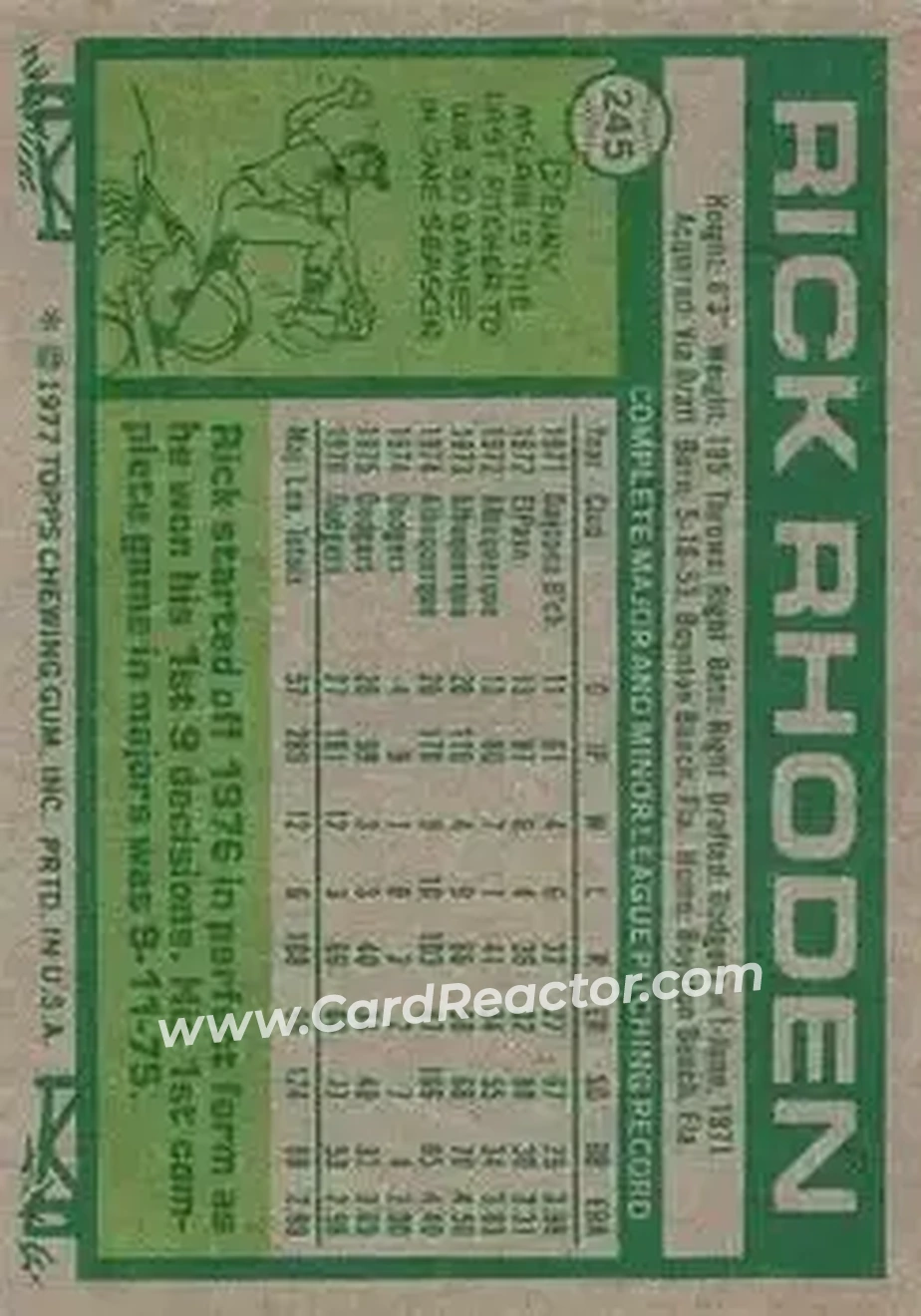 Back of Rick Rhoden