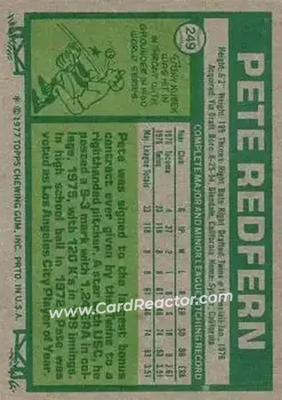 Back of Pete Redfern