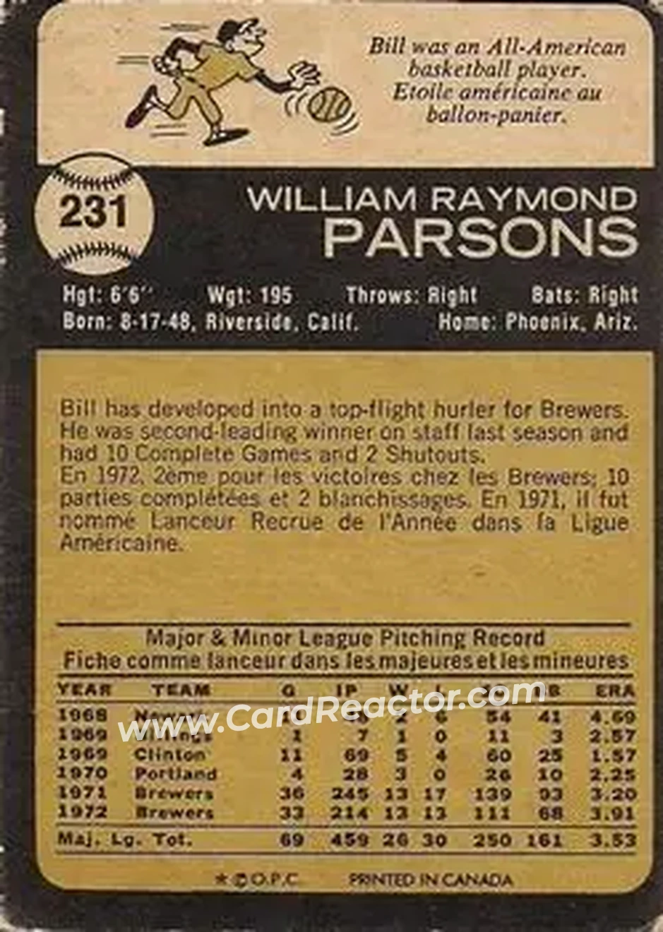 Back of Bill Parsons