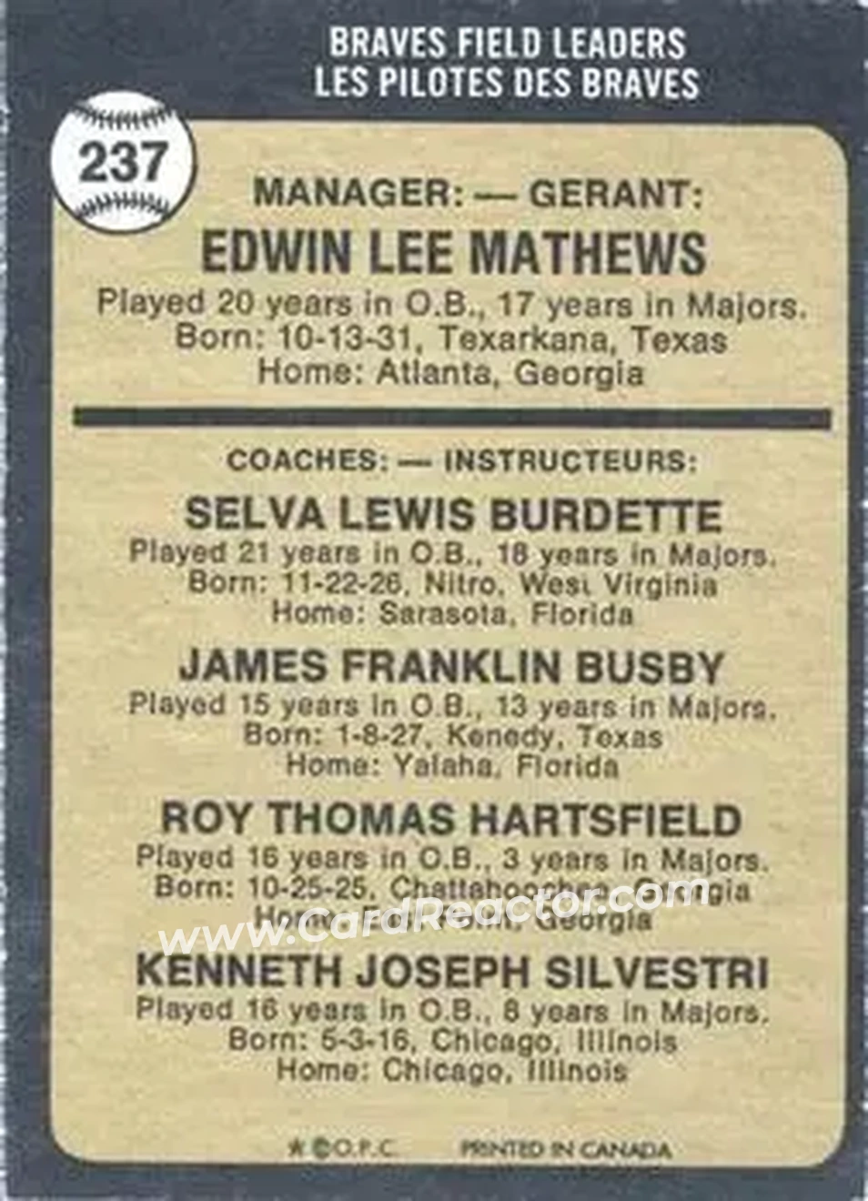Back of Card #237