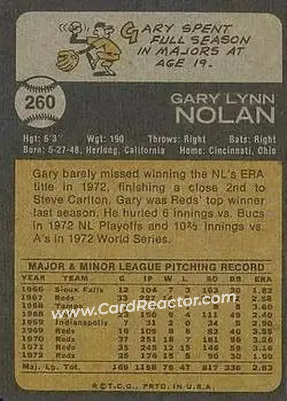 Back of Gary Nolan