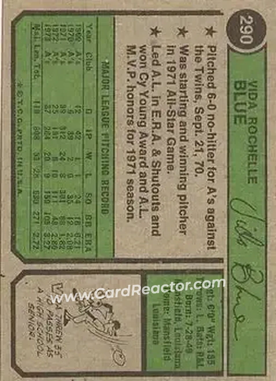 Back of Vida Blue