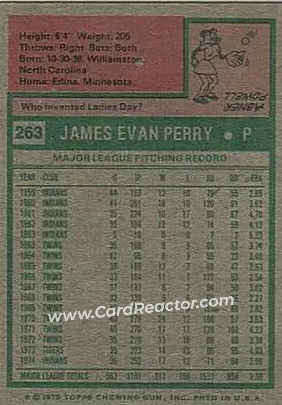 Back of Jim Perry