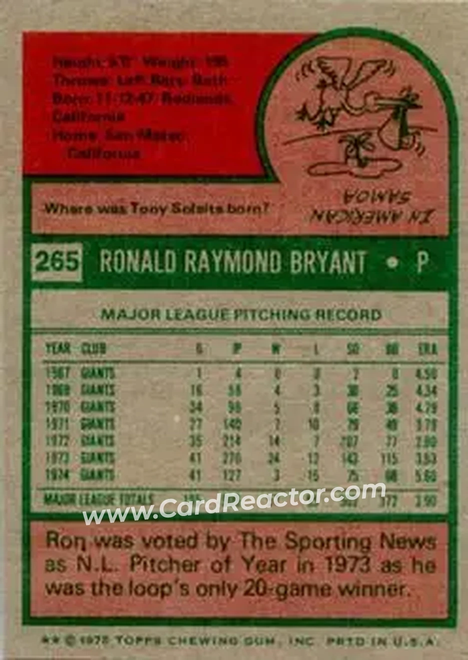 Back of Ron Bryant