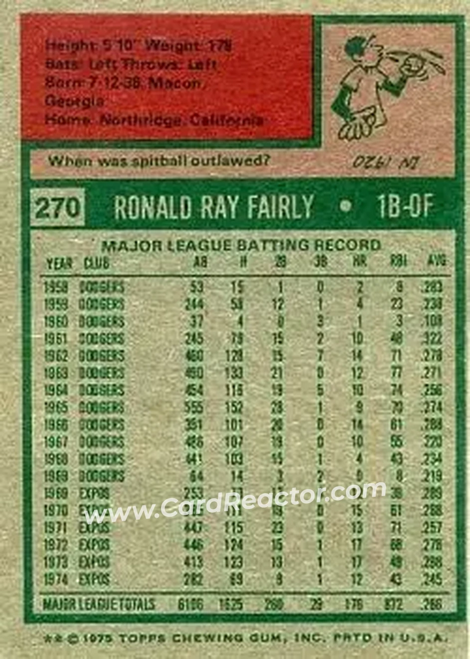 Back of Ron Fairly