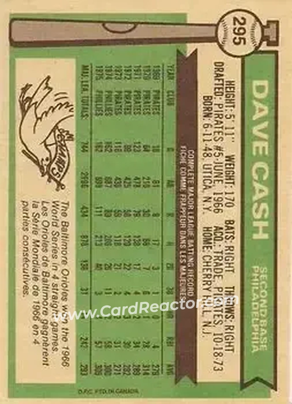 Back of Dave Cash