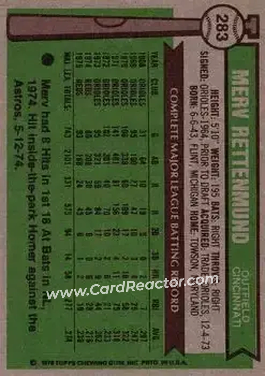Back of Merv Rettenmund