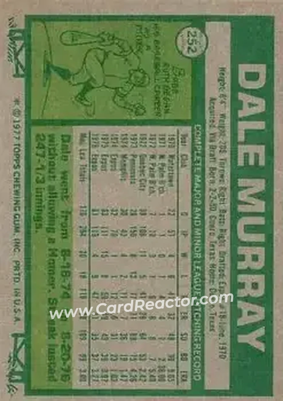 Back of Dale Murray