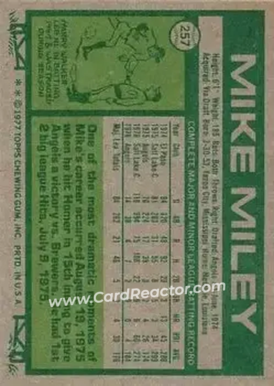 Back of Mike Miley