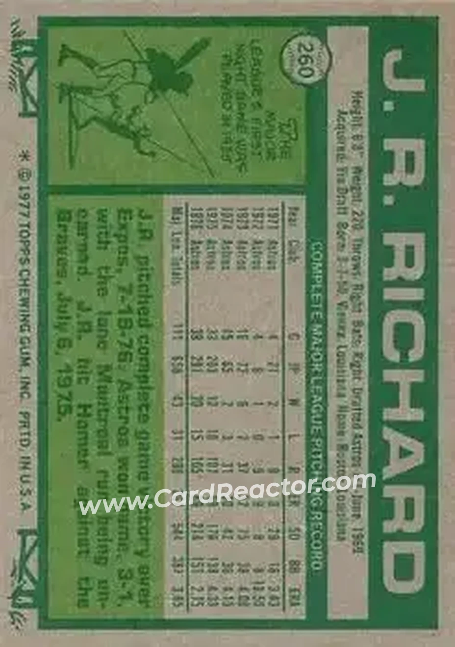 Back of J.R. Richard