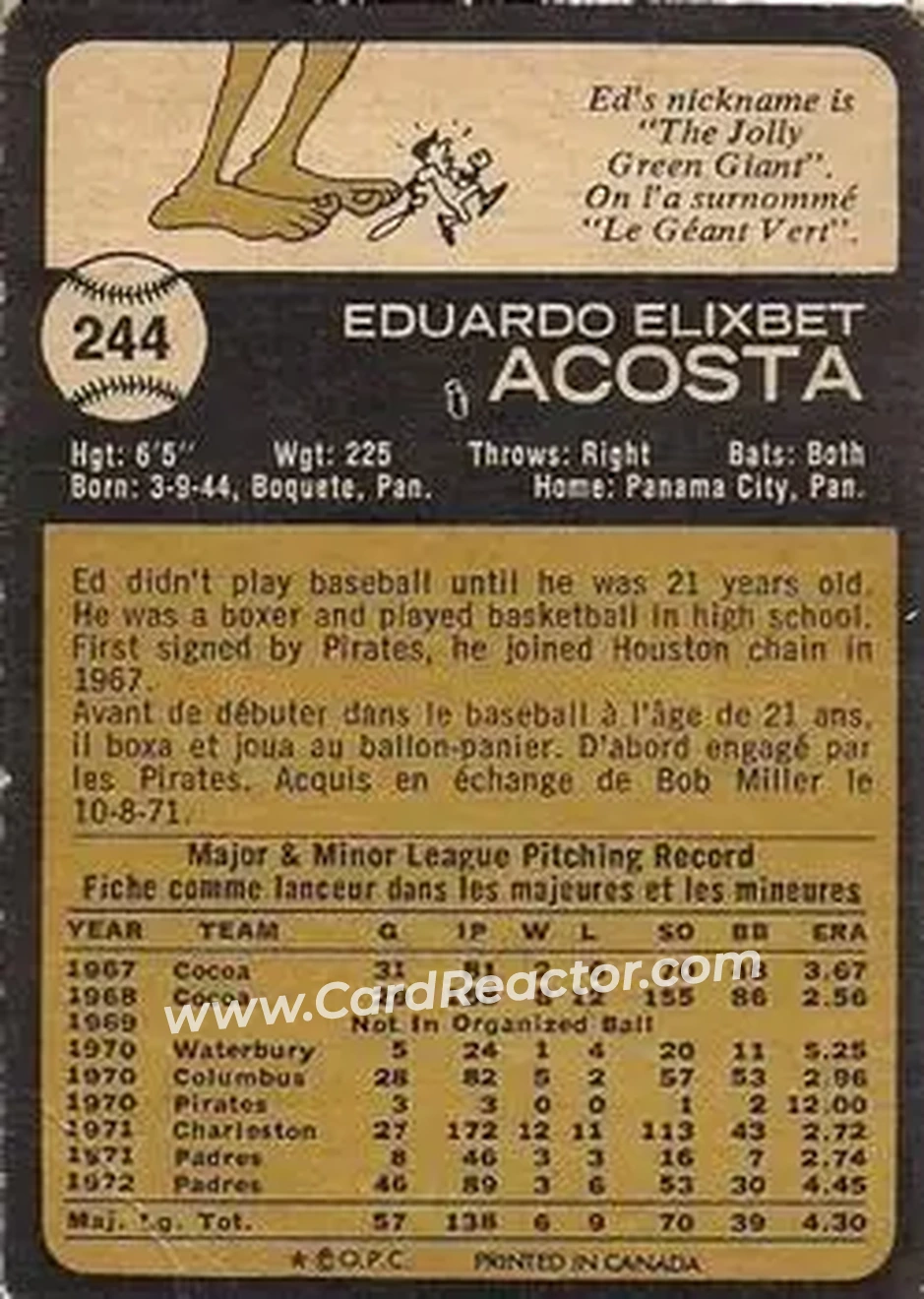 Back of Ed Acosta