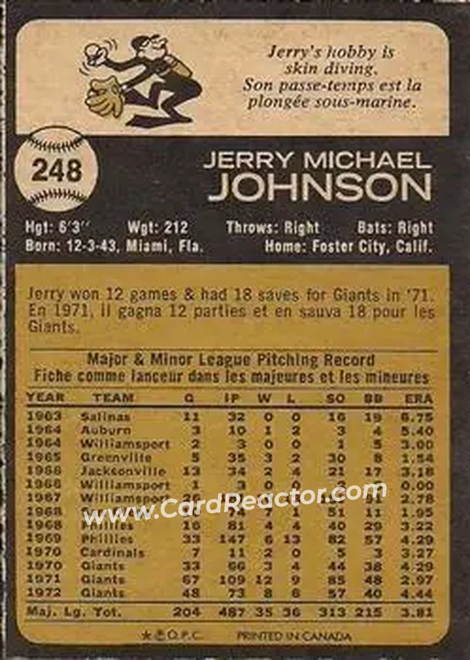 Back of Jerry Johnson