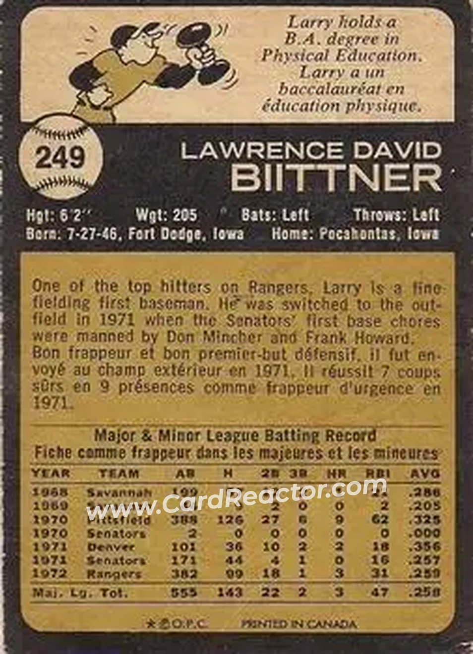 Back of Larry Biittner