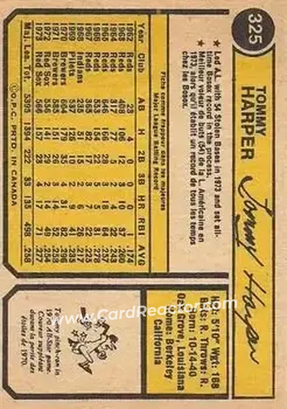 Back of Tommy Harper