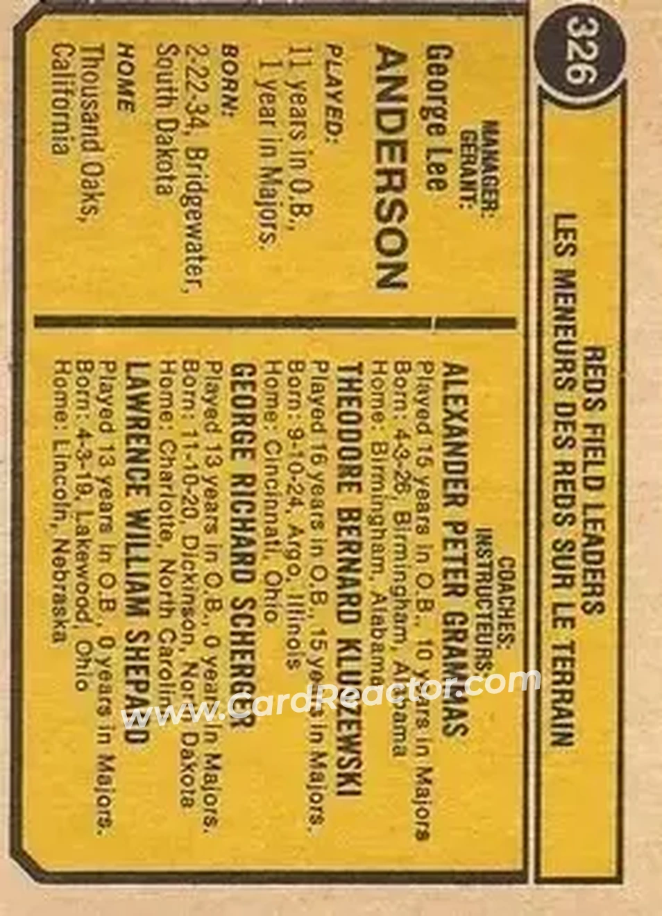 Back of Card #326