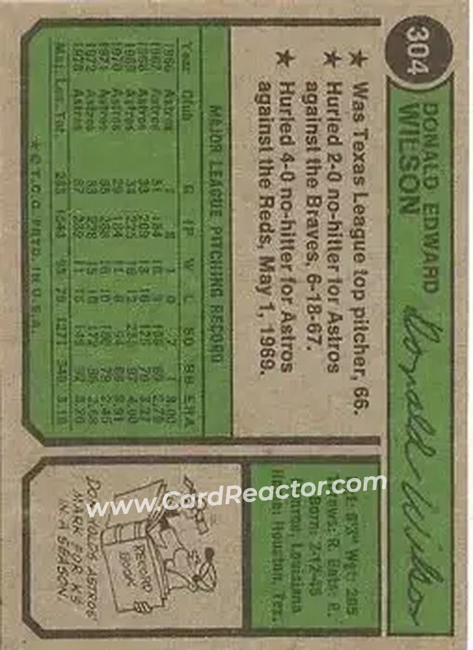 Back of Don Wilson