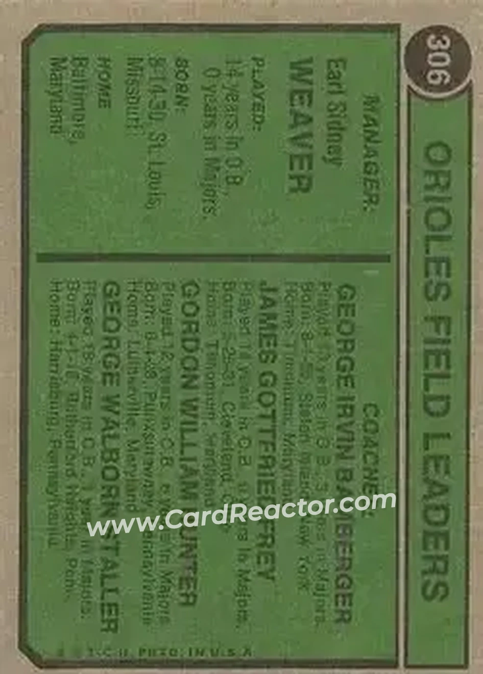Back of Card #306