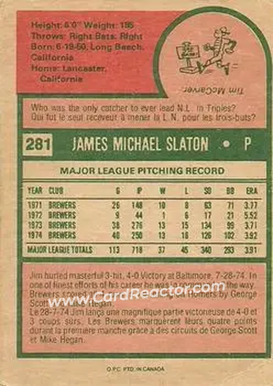 Back of Jim Slaton