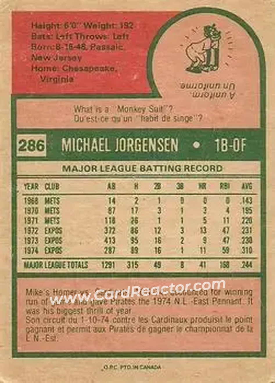 Back of Mike Jorgensen