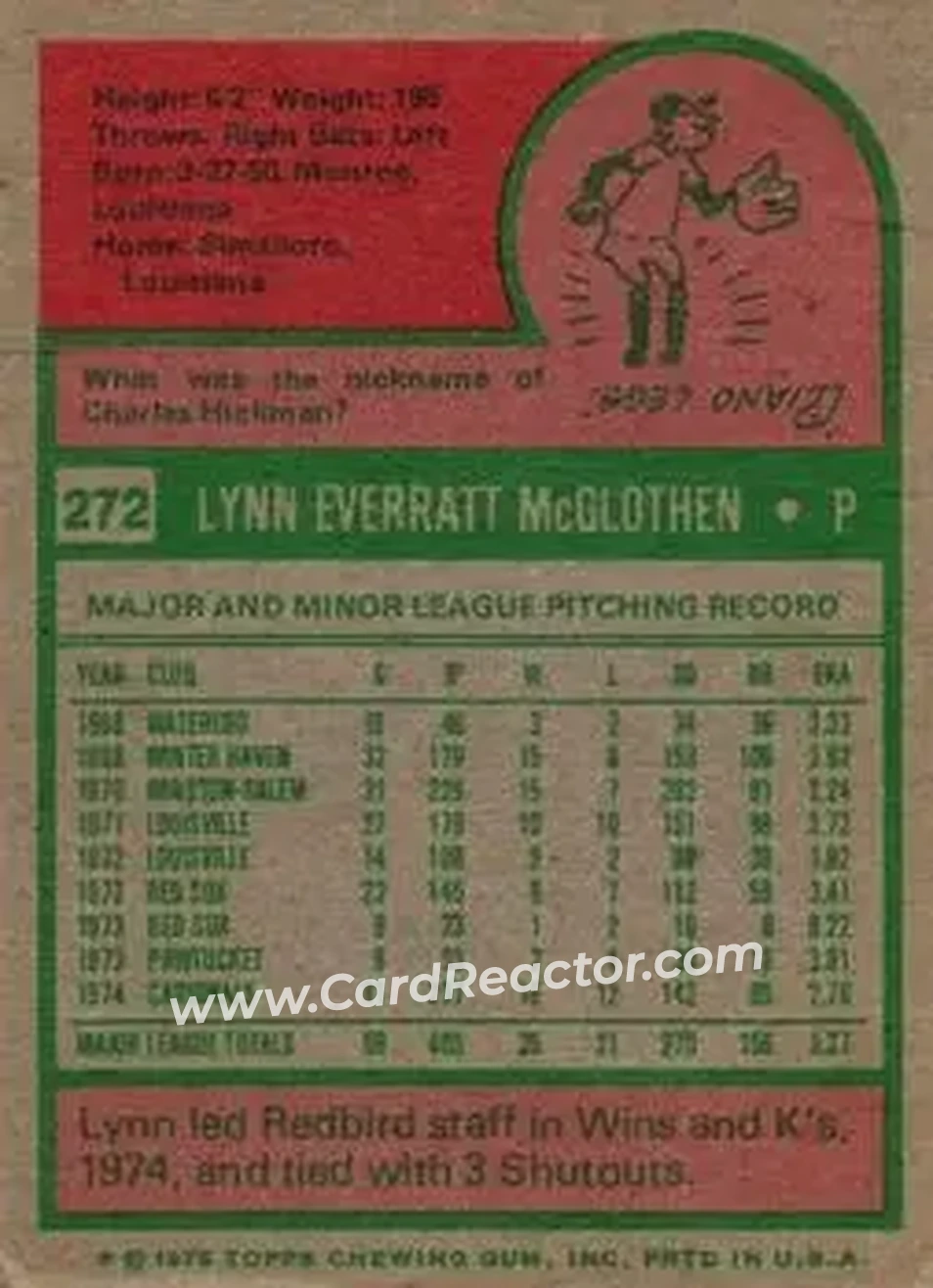 Back of Lynn McGlothen