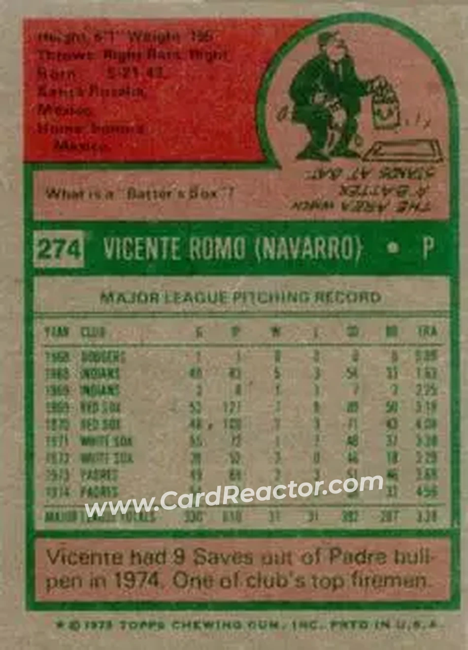 Back of Vicente Romo
