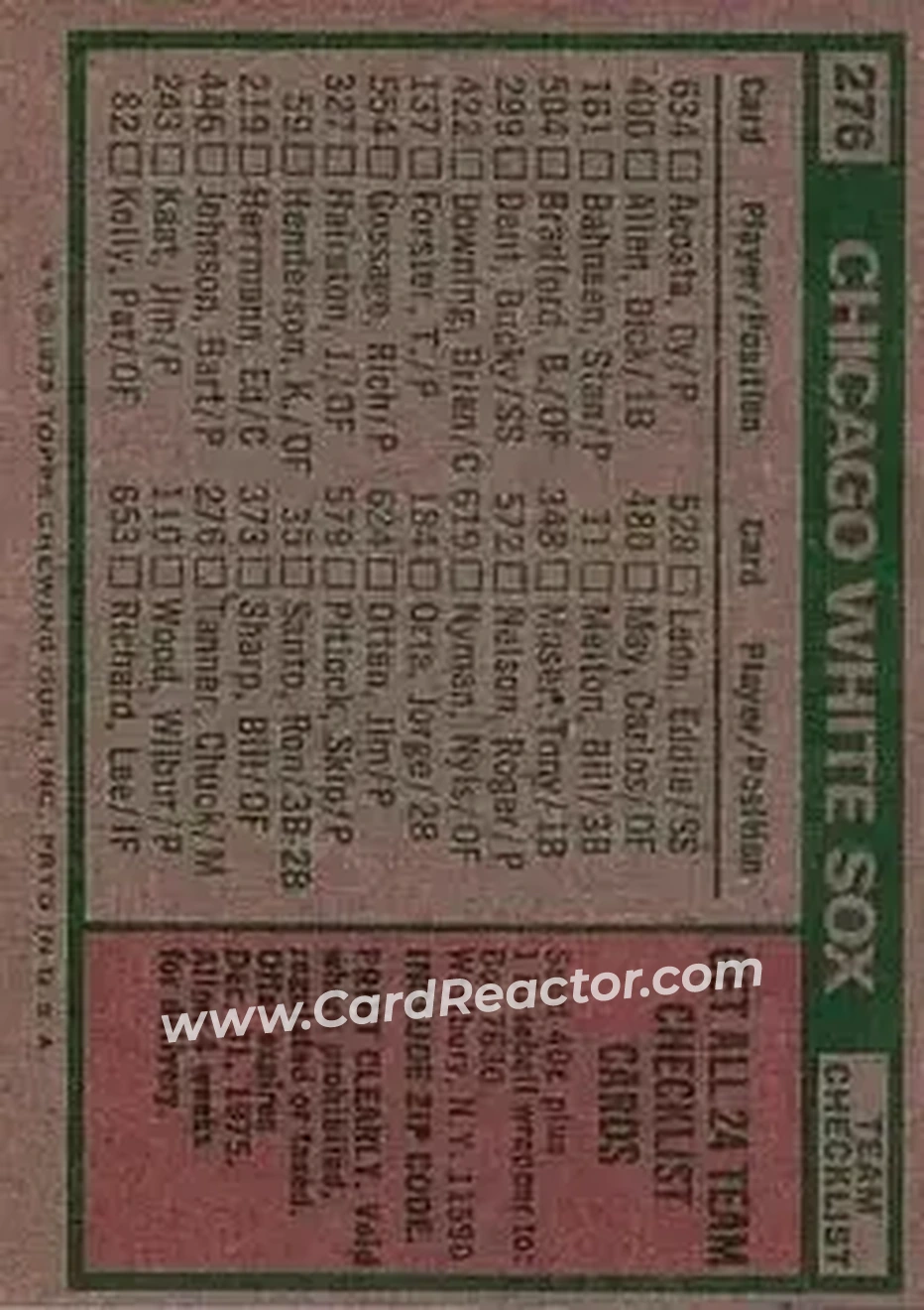 Back of Card #276