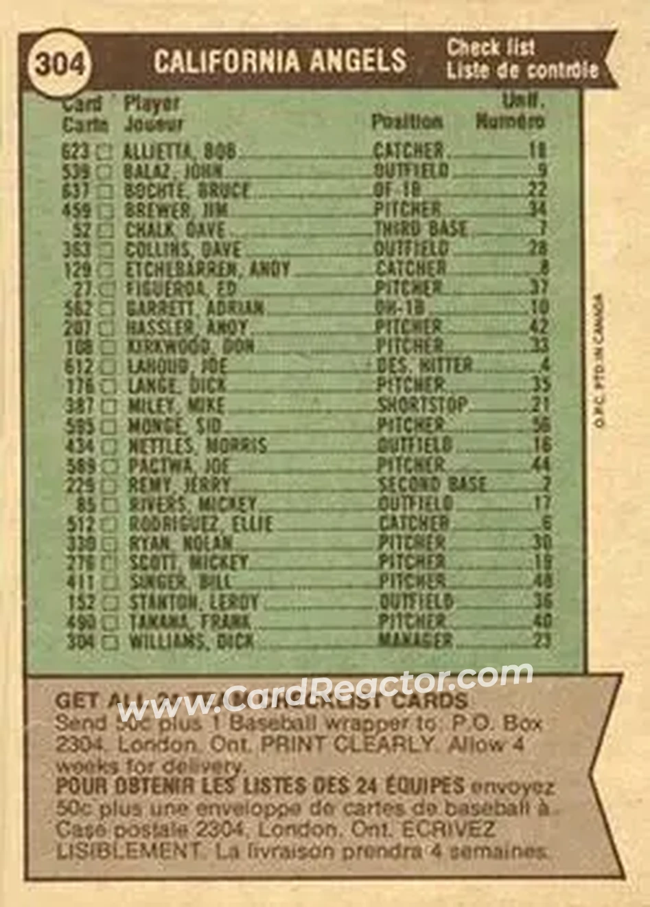 Back of Card #304