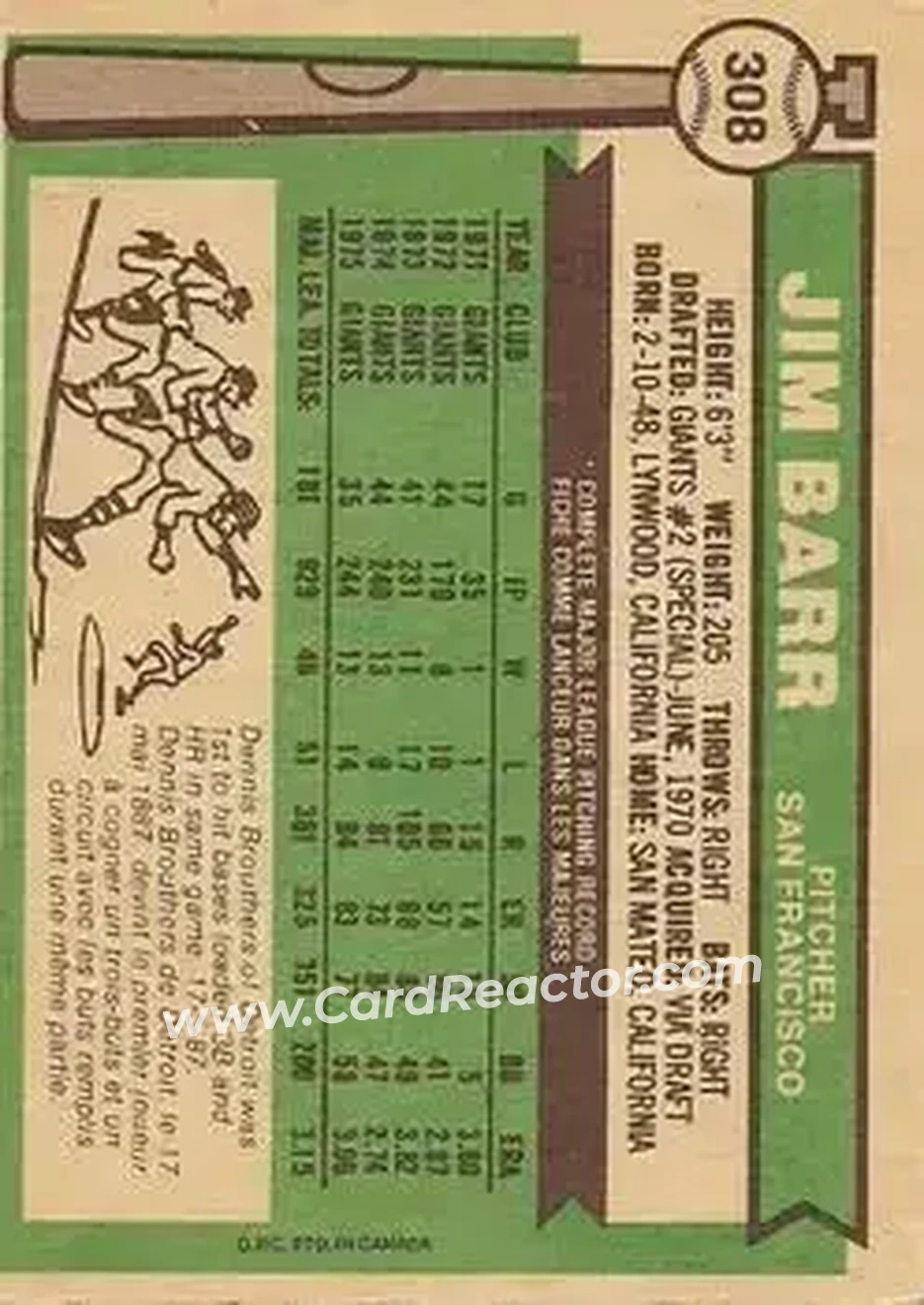 Back of Jim Barr