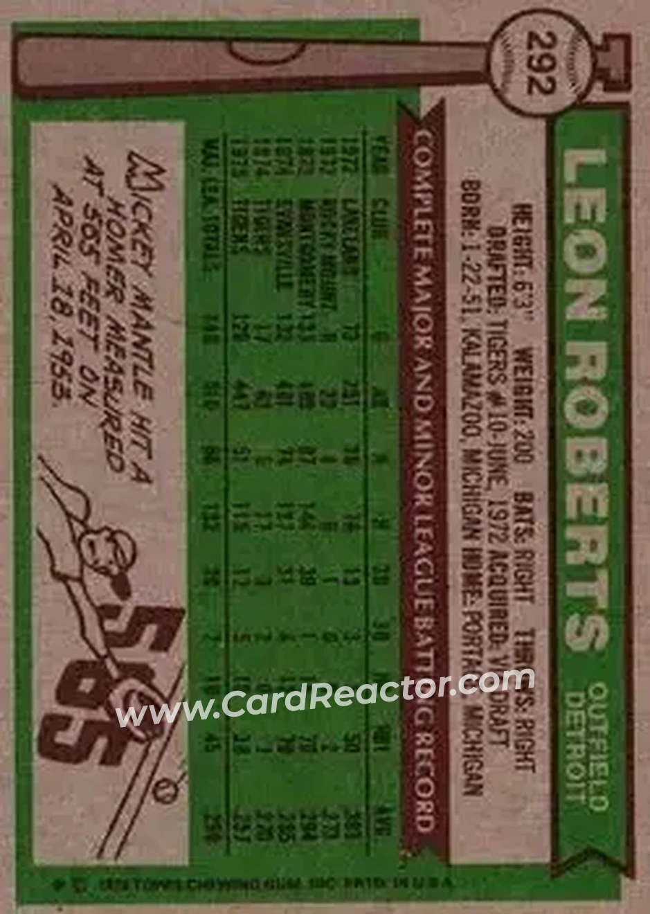 Back of Leon Roberts