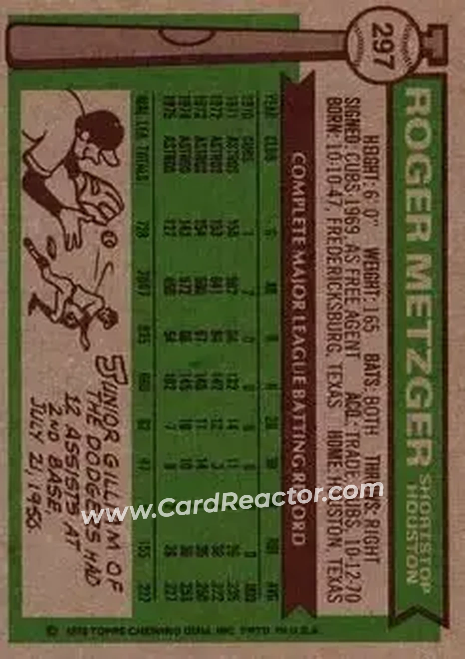 Back of Roger Metzger