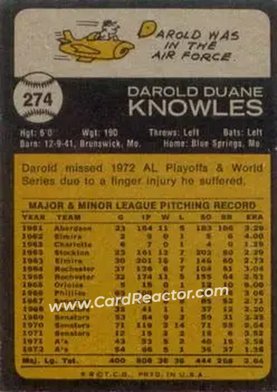 Back of Darold Knowles