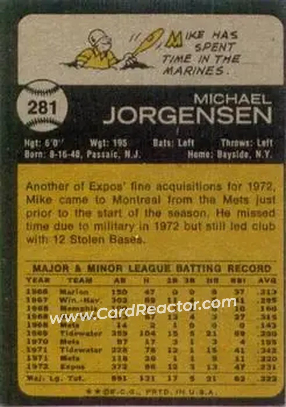 Back of Mike Jorgensen