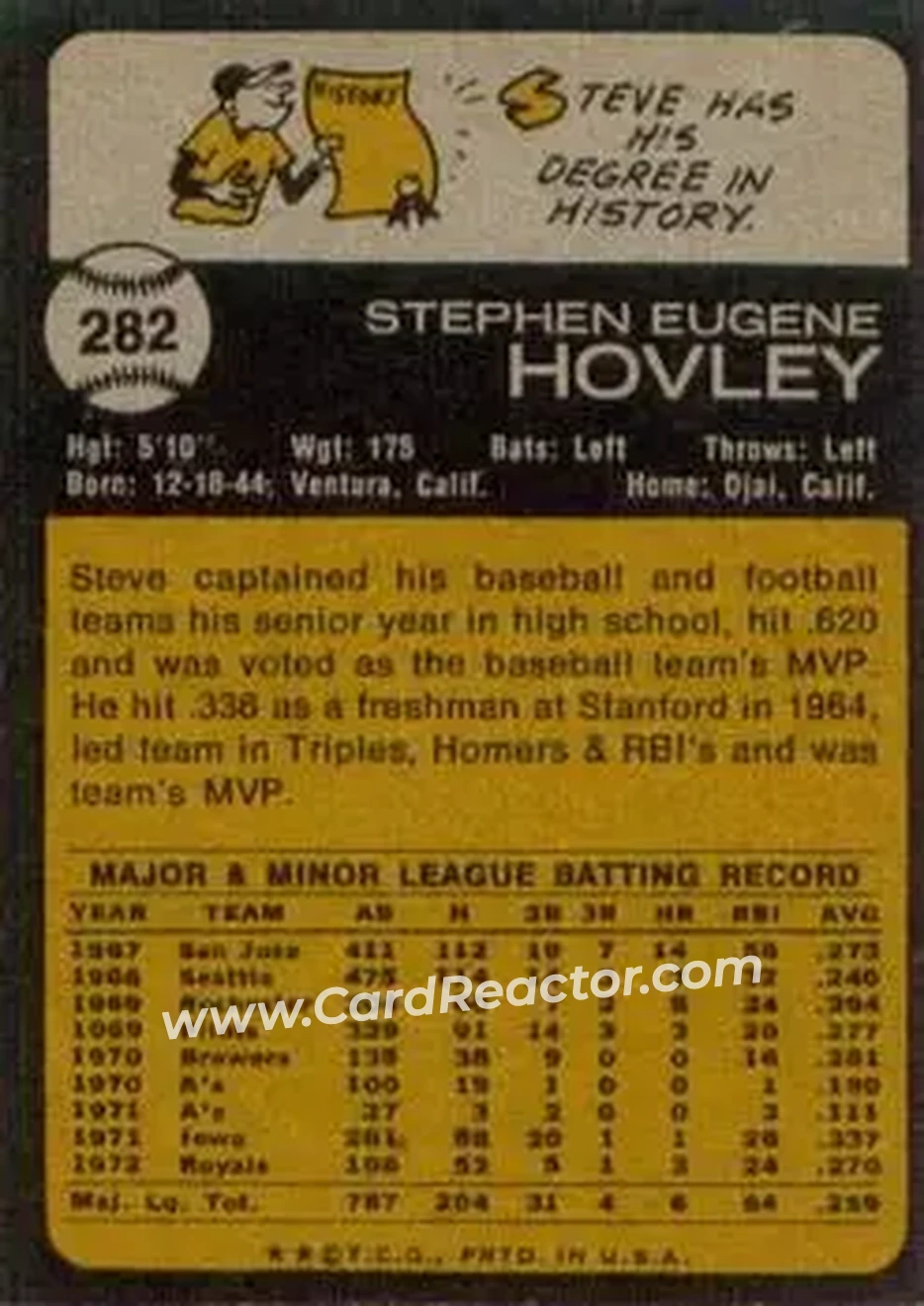 Back of Steve Hovley