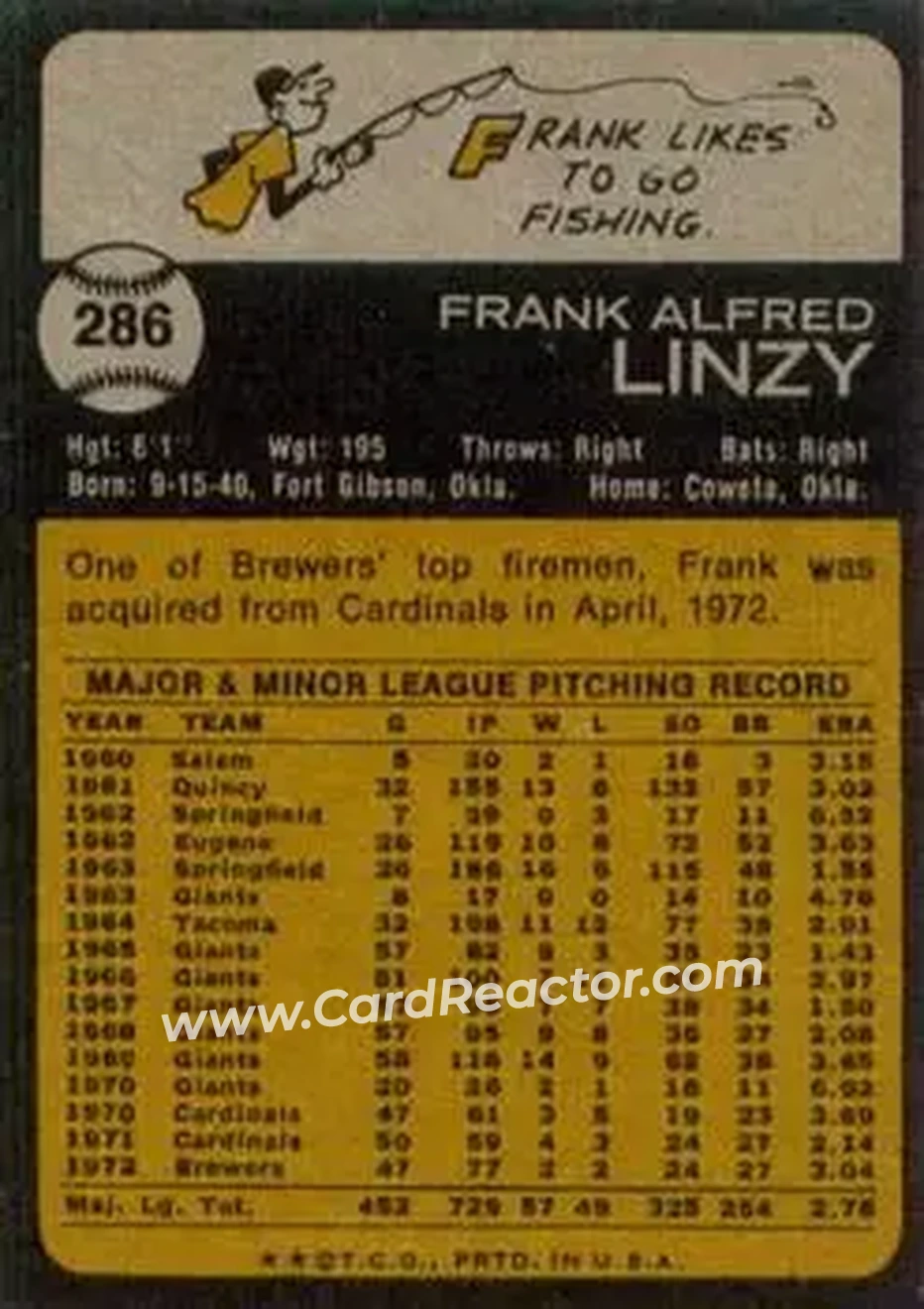 Back of Frank Linzy