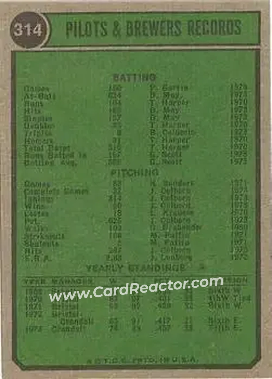 Back of Card #314