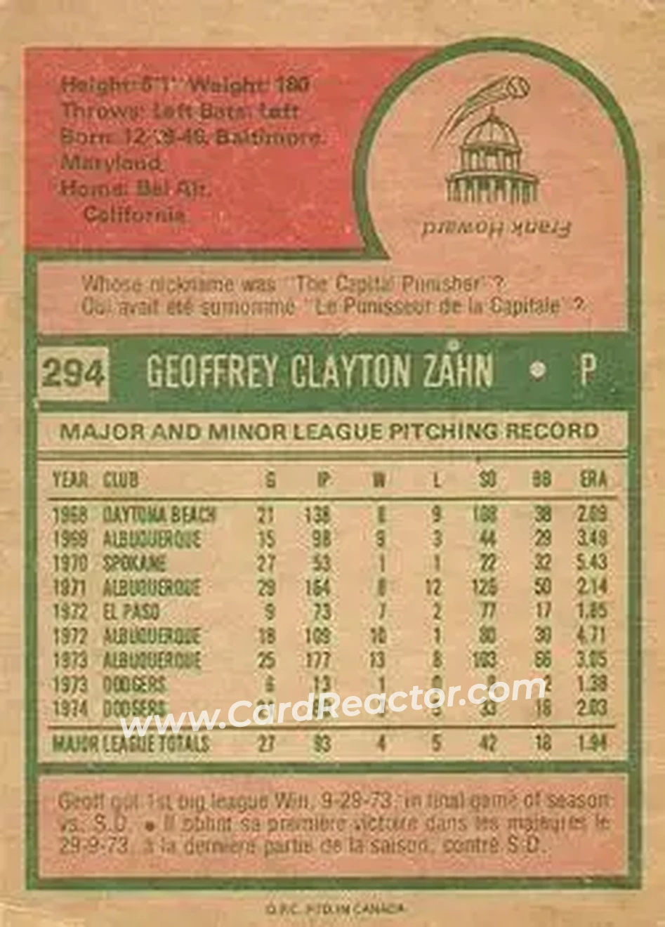 Back of Geoff Zahn