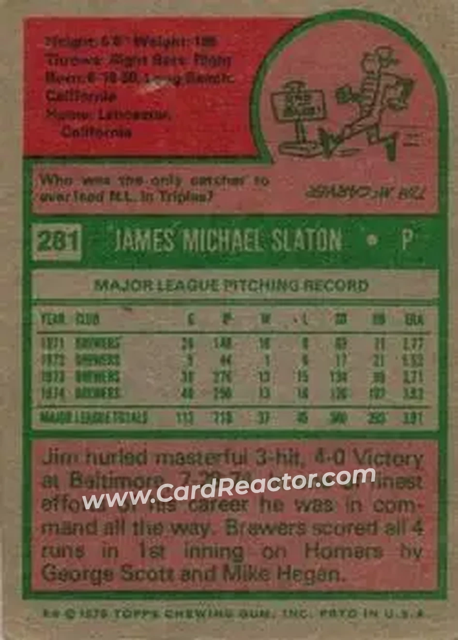 Back of Jim Slaton