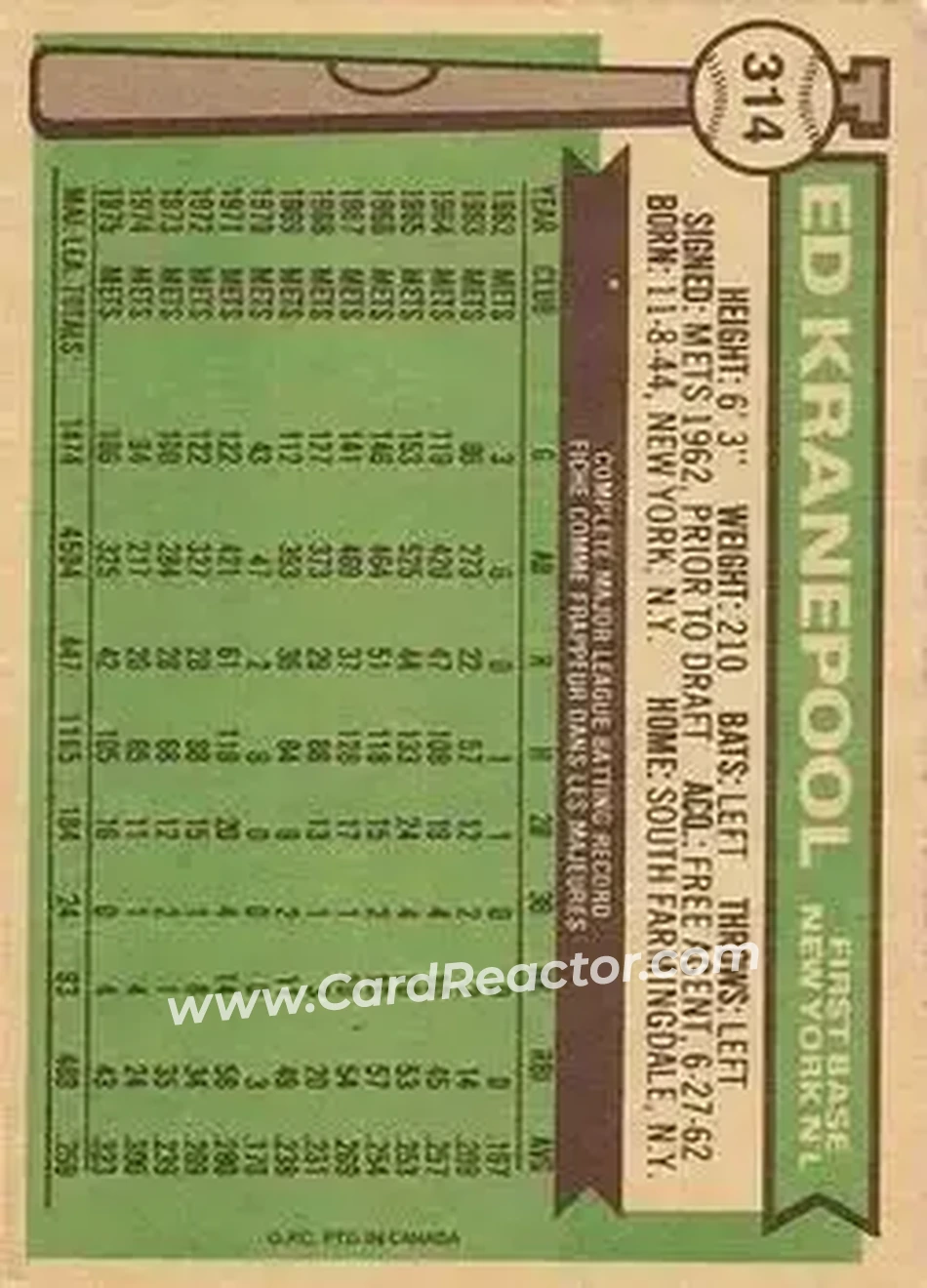 Back of Ed Kranepool