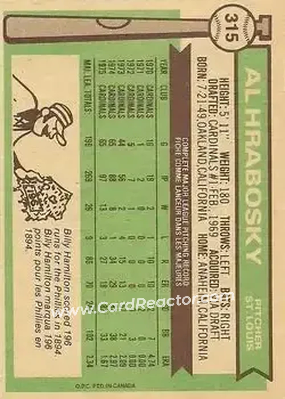Back of Al Hrabosky