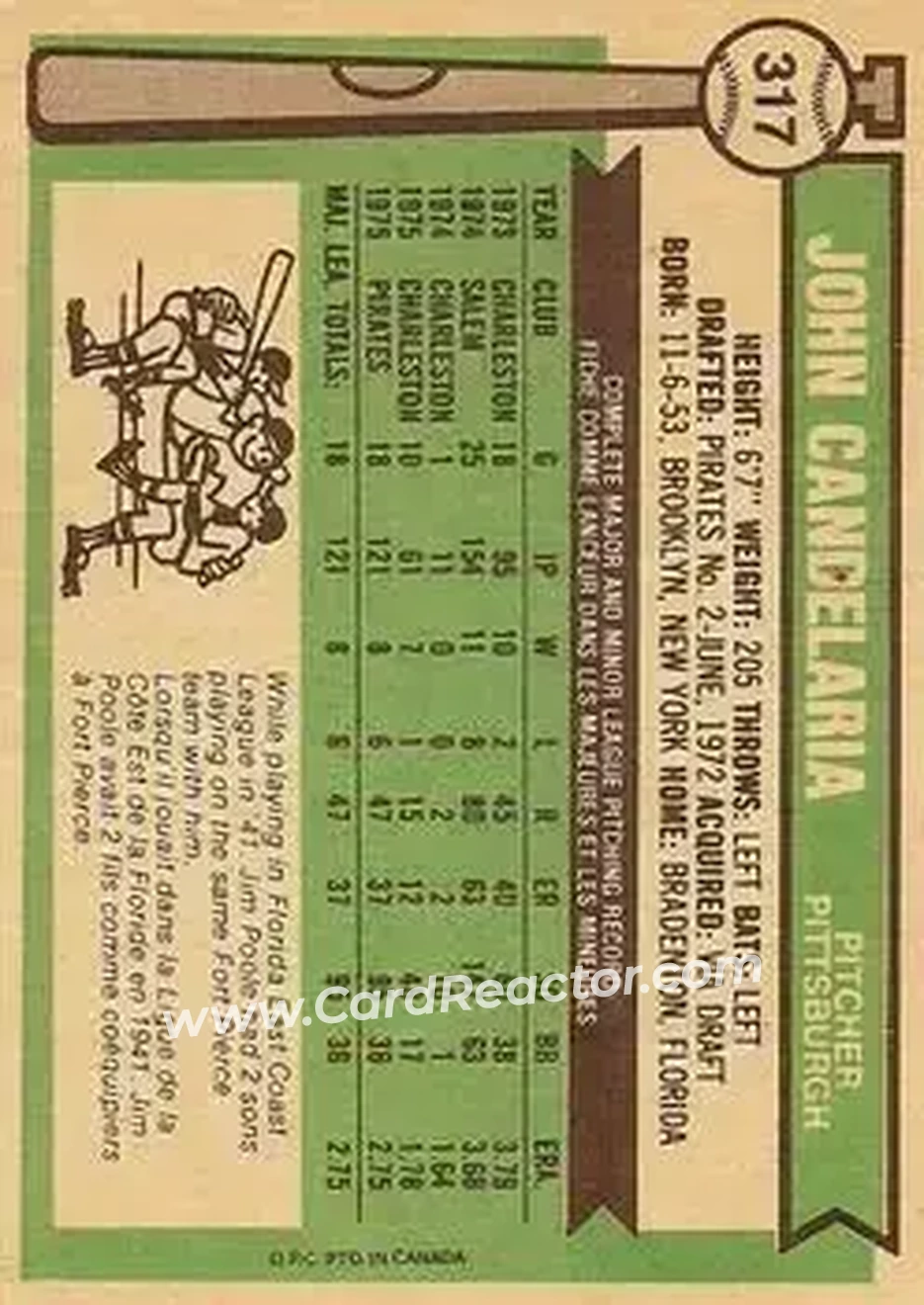 Back of John Candelaria