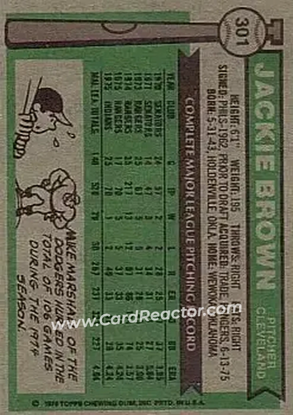 Back of Jackie Brown