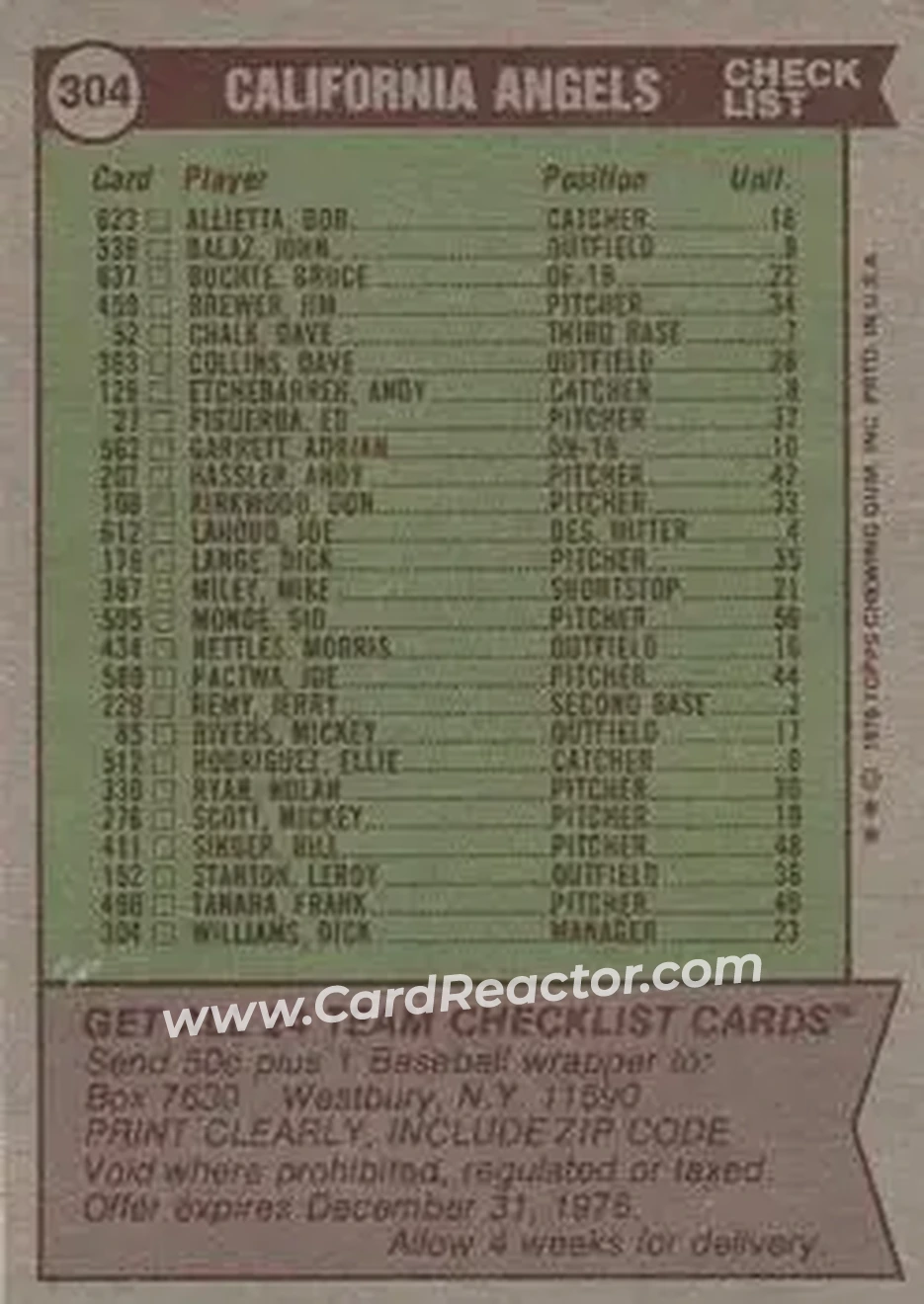 Back of Card #304