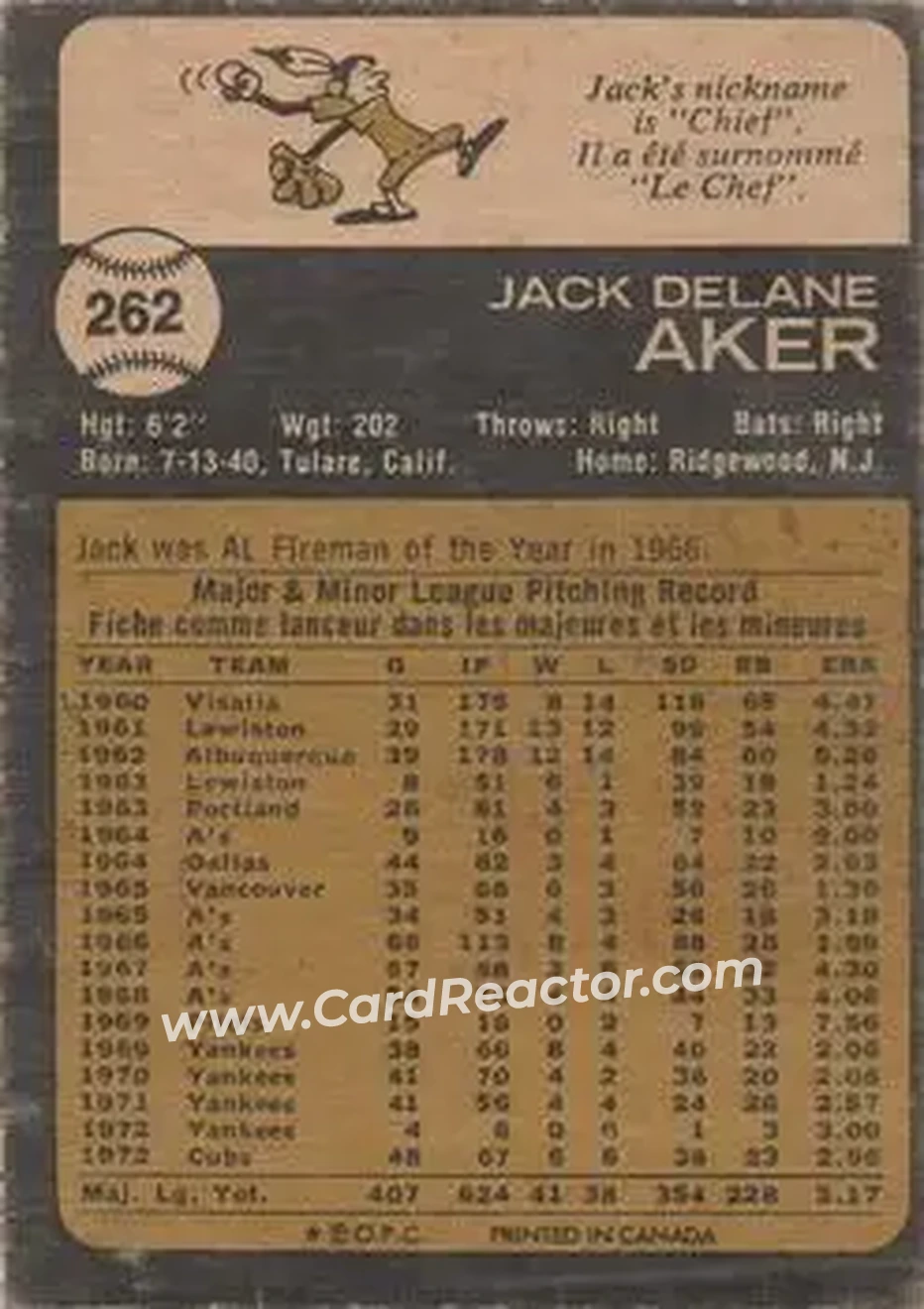 Back of Jack Aker