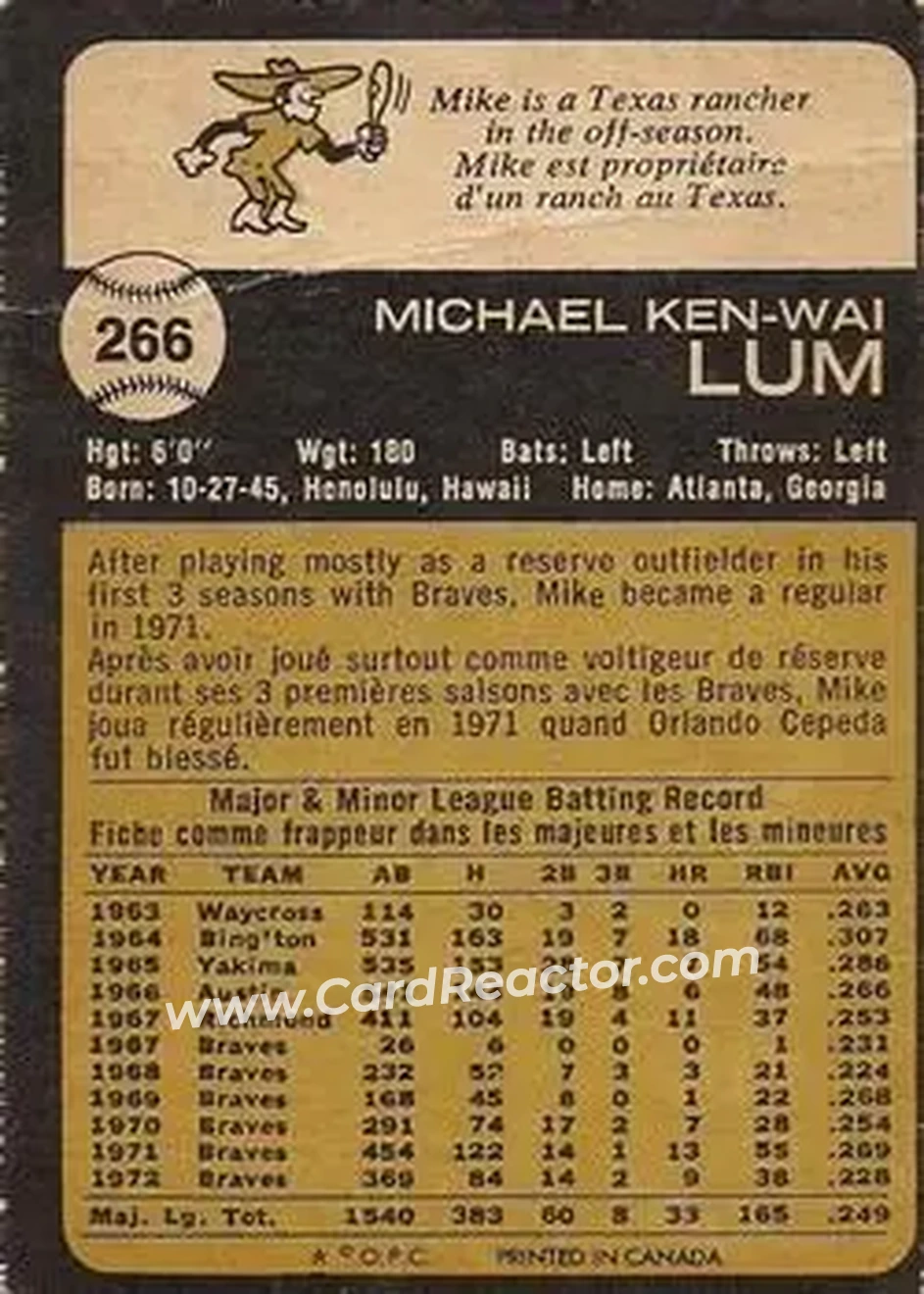 Back of Mike Lum